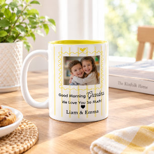 Mug Grand-mère personnalisé avec photo et noms d'e