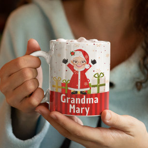 Mug Grand-mère personnalisée Noël Cadeau Snowy Holiday