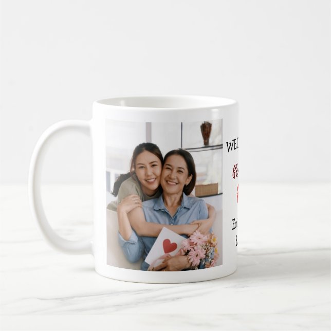 Mug Grand-mère personnalisée Nous t'aimons 2 photos (Gauche)