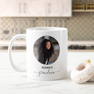 Mug Grand-mère photo minimaliste circulaire