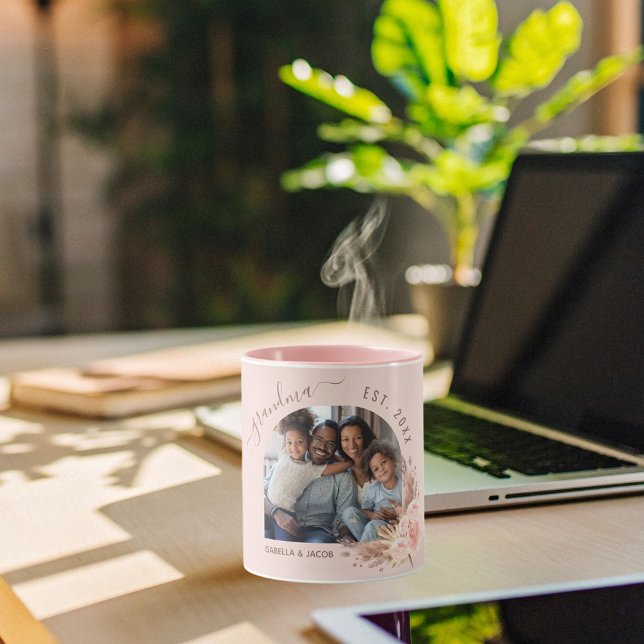 Mug Grand-mère photo pampas herbe rose (Créateur téléchargé)
