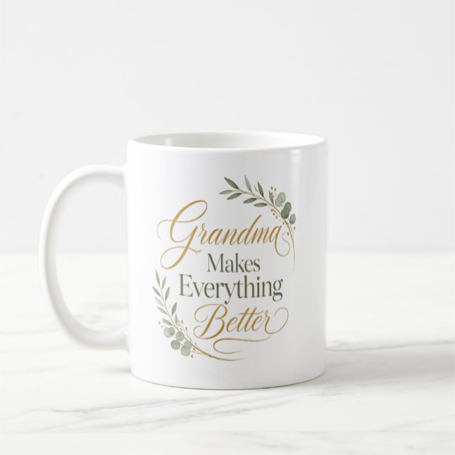 Mug Grand-mère rend tout meilleur Anniversaire (Gauche)