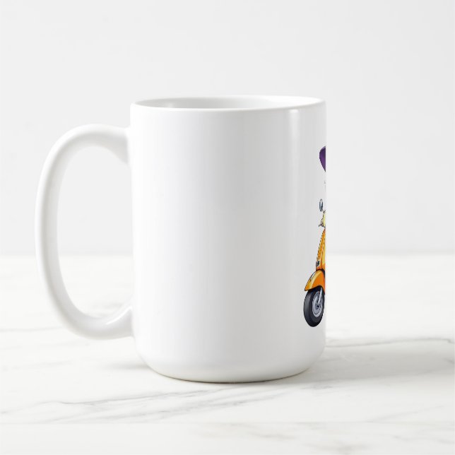 Mug Grand-mère Sorcière Stylée en Chibi sur Scoote (Gauche)