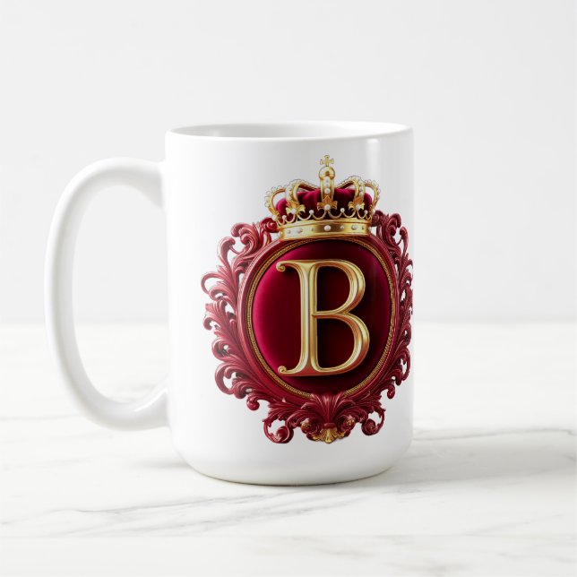 Mug Grand monogramme B sur velours rouge (Gauche)