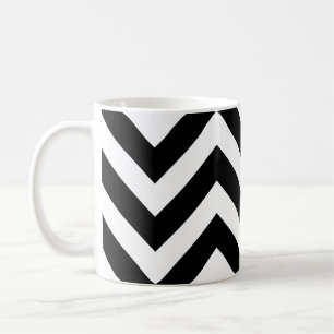 Mug Grand Motif horizontal Chevron noir et blanc