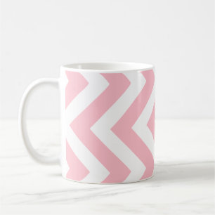 Mug Grand Motif vertical Chevron rose et blanc