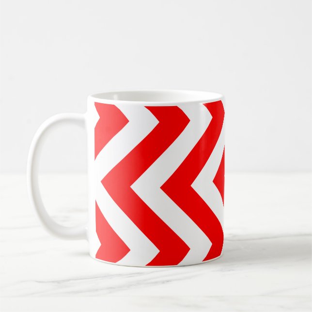 Mug Grand Motif vertical Chevron rouge et blanc (Gauche)