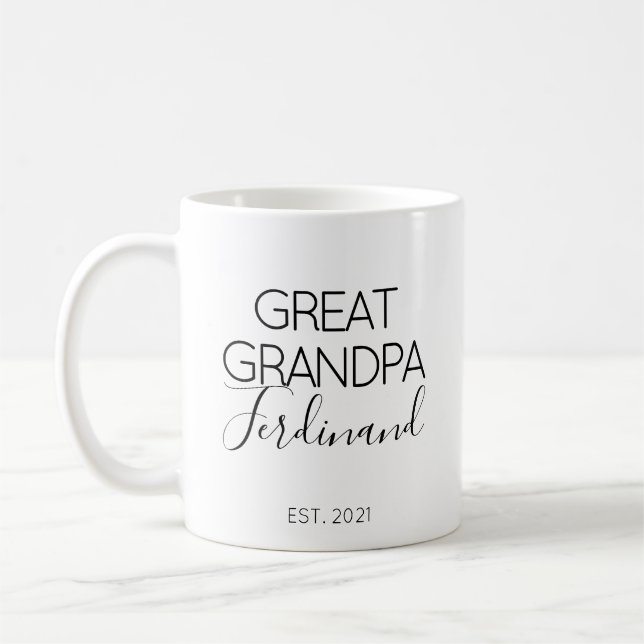 Mug Grand nom grand-père Grossesse Faire-part cadeau (Gauche)