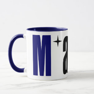 Mug Grand nom "Mary", Dark Royal Blue et Black Stars