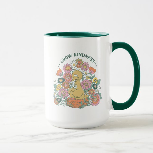 Mug Grand Oiseau | Florale graphique de bonté (Droite)