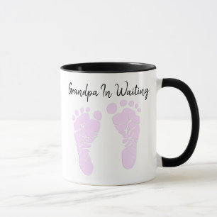 Mug Grand-papa dans des empreintes de pas roses de