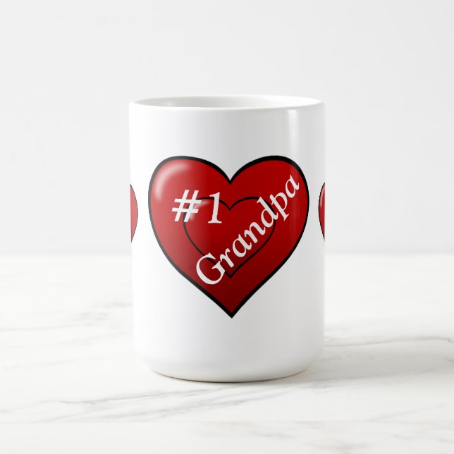 Mug Grand-papa Mug/#1 avec des coeurs (Centre)