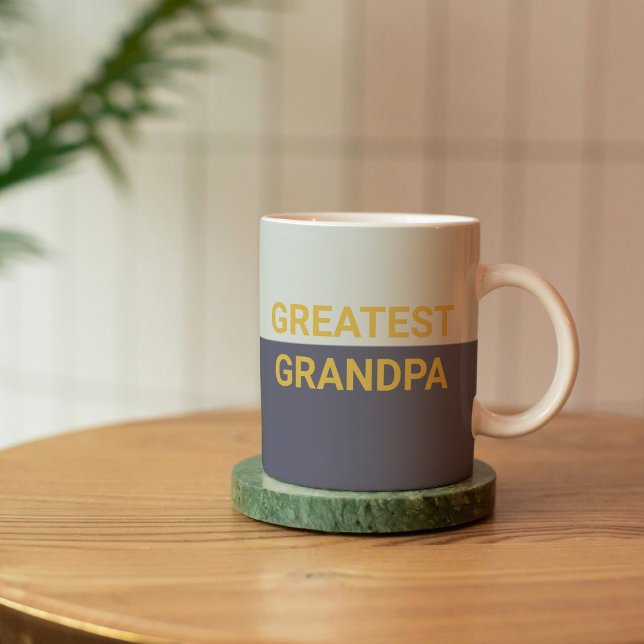 Mug Grand Papy Bleu Or Editable (Créateur téléchargé)