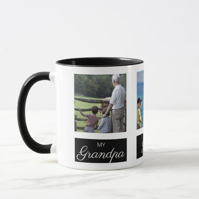 Mug Grand-parent photo Carré personnalisé (Gauche)