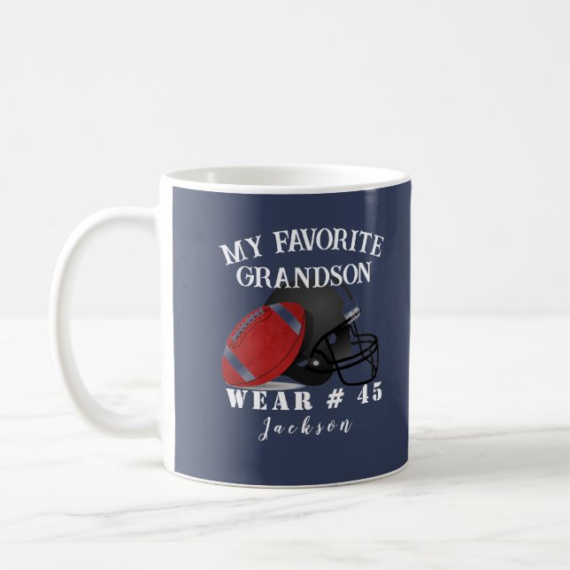 Mug Grand-parents de football de nom personnel disant (Gauche)