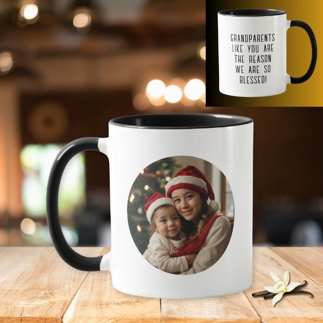 Mug Grand-parents Grand-enfants Message photo Café (Créateur téléchargé)