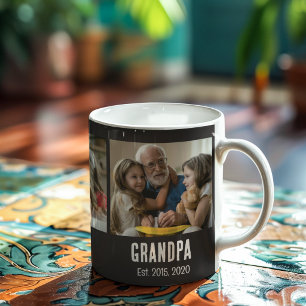 Mug Grand-père a établi un script grunge noir photo 3
