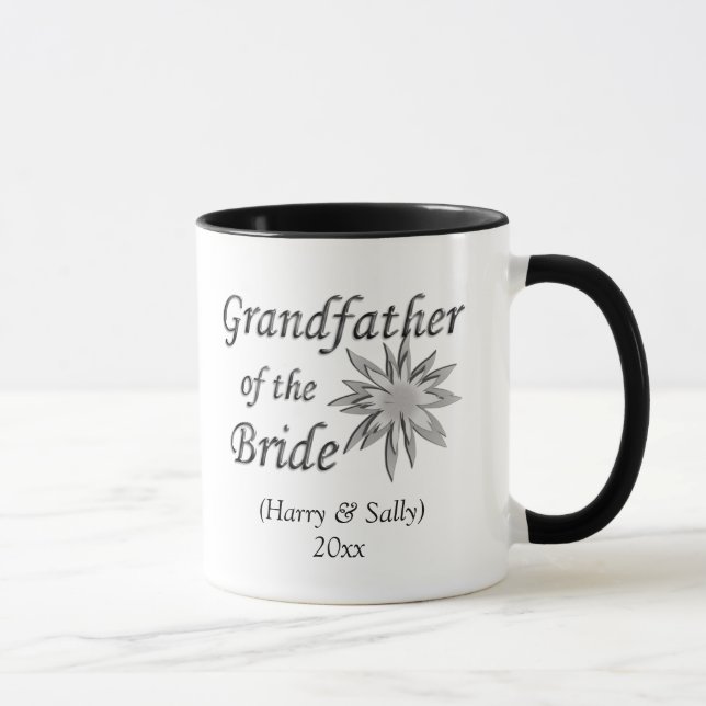 Mug Grand-père de l'épouse Noms Date (Droite)