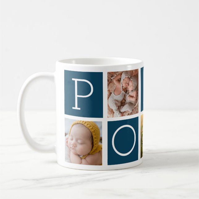 Mug Grand-père du pavot personnalisé 5 Collage photo (Gauche)