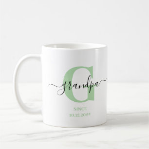 Mug Grand-père Élégant Monogramme de script