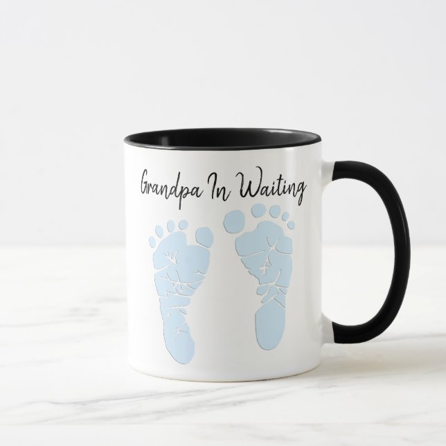 Mug Grand-Père En Attente Surprise Bébé Empreintes Ble (Droite)