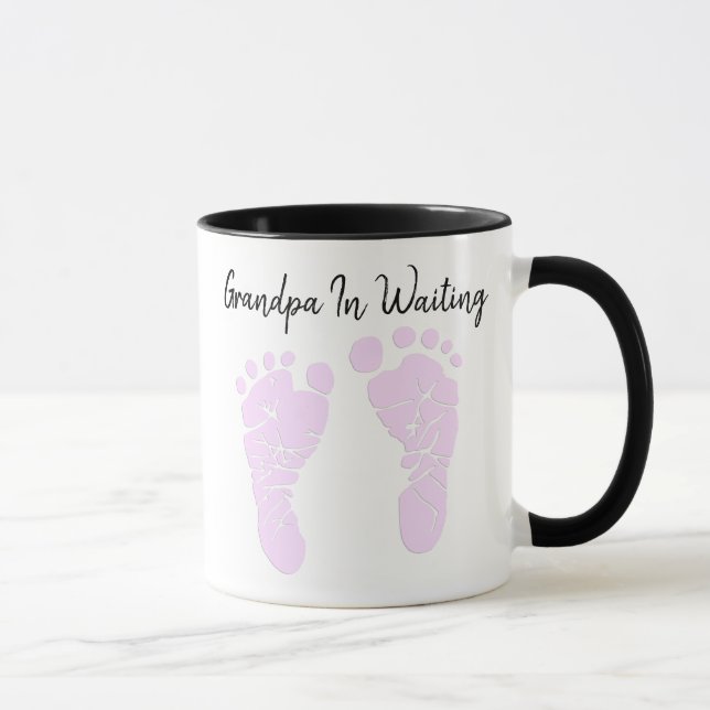 Mug Grand-Père En Attente Surprise Pink Baby Empreinte (Droite)
