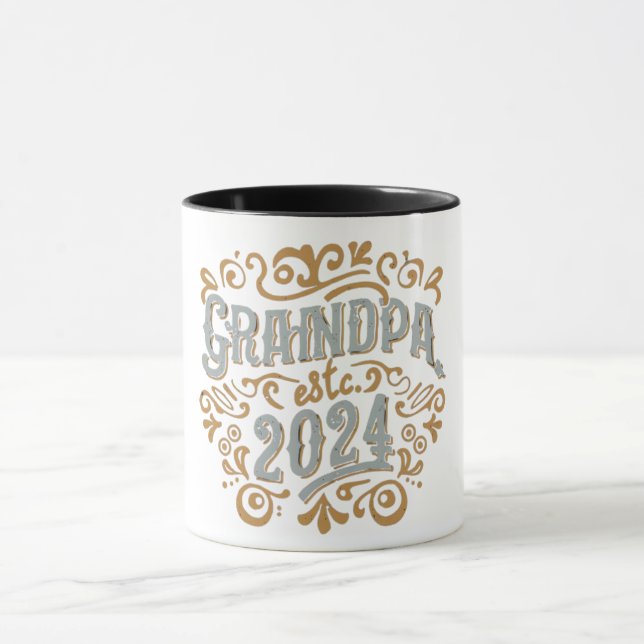 Mug grand-père est 2024, Promoted To Grandpa Est. 2024 (Centre)