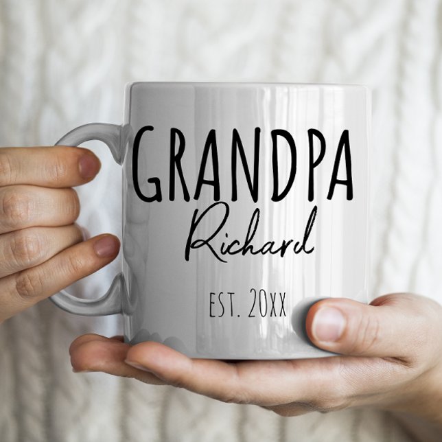 Mug Grand-père et Est personnalisé. Année (Créateur téléchargé)