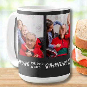 Mug Grand-père Établis 3 Photo Gras Typographie Blanch