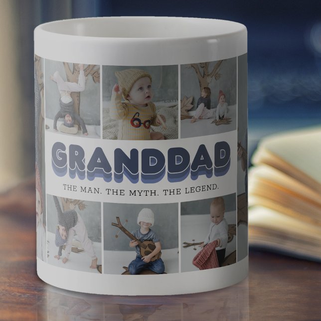 Mug Grand-père Homme Mythe Légende Photo Collage (Créateur téléchargé)
