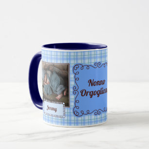 Mug Grand-père ITALIEN Orgoglio Blue Plaid 2 Photo