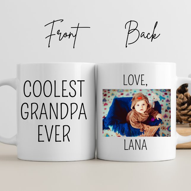 Mug Grand-père le plus frais jamais personnalisé photo (Créateur téléchargé)