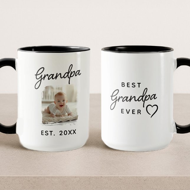 Mug Grand-père Meilleure photo jamais établie Date (Créateur téléchargé)