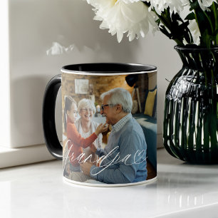Mug Grand-père Script Coeur Grateful Chaque instant Ph