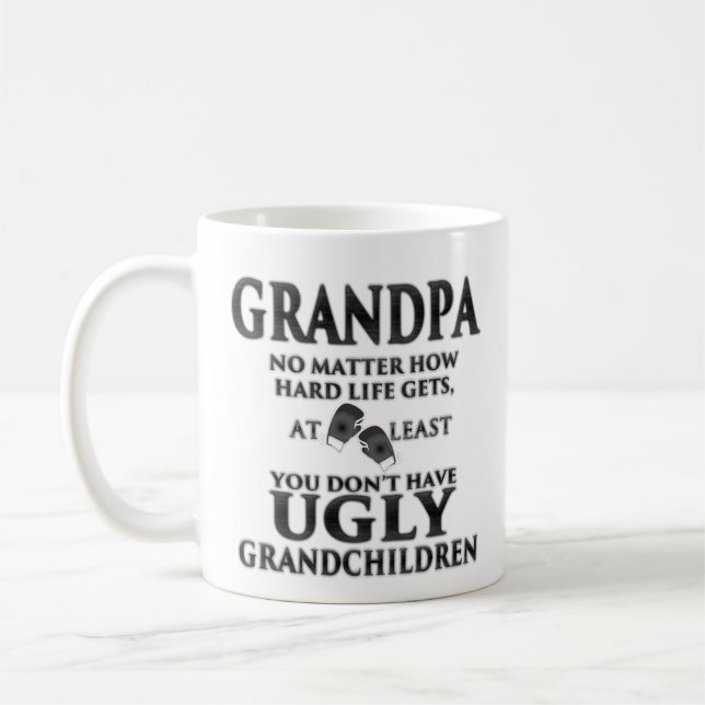 Mug Grand-père, tu n'as pas de petits-enfants moches (Gauche)