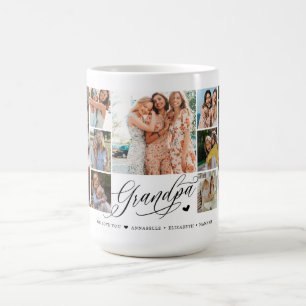Mug Grand-père We Love You Photo Collage Typographie