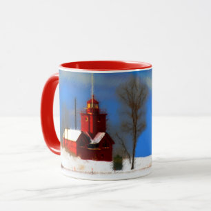 Mug Grand phare rouge - Œuvre d'art originale