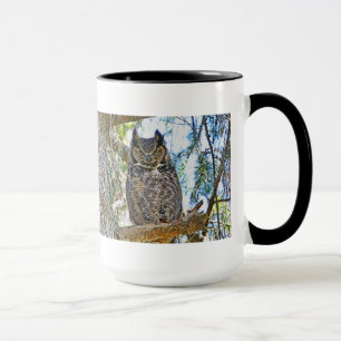 Mug Grand regarder de hibou à cornes