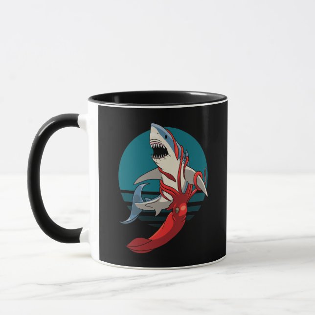 Mug Grand requin blanc et calmar géant (Gauche)