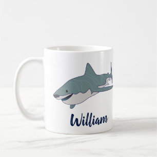 Mug Grand requin blanc Personnalisé