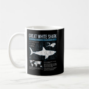 Mug Grand requin blanc Science requins Faits Graphe Ge