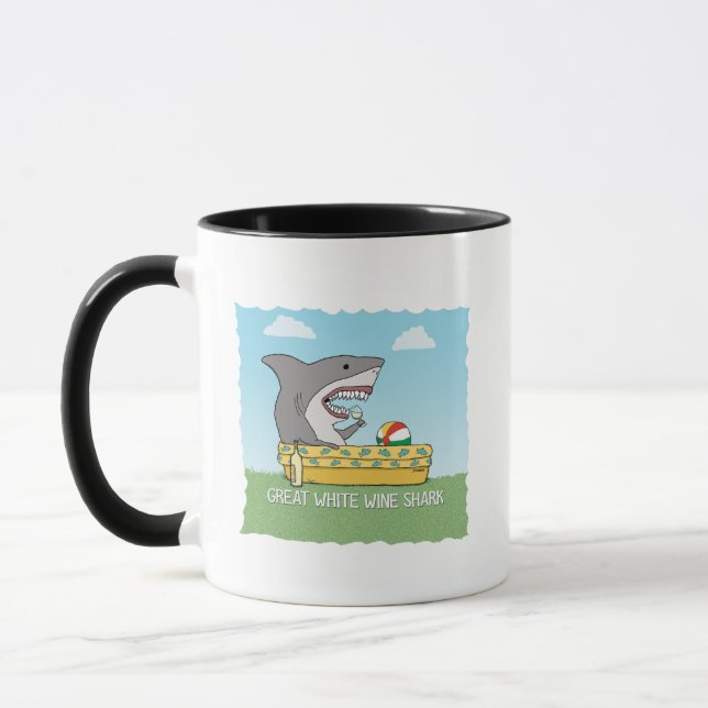 Mug Grand requin drôle de vin blanc (Gauche)