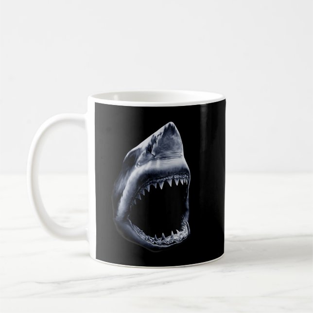 Mug Grand requin Face Graphique Océan Bite Lover Giant (Gauche)