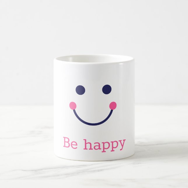 Mug Grand sourire, soyez heureux, personnalisé, votre  (Centre)