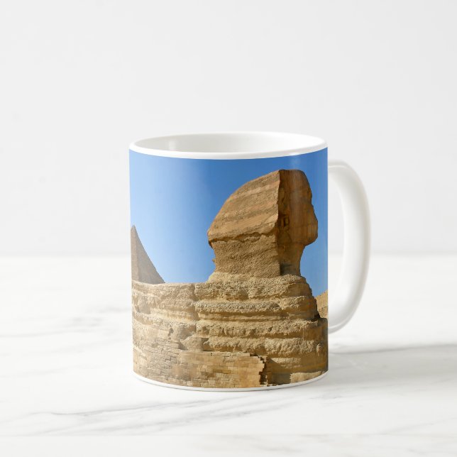 Mug Grand Sphinx de Gizeh avec la pyramide de Khafre - (Devant droit)