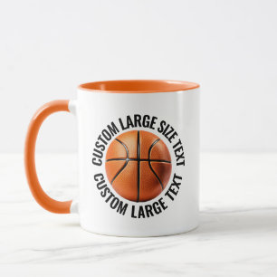 Mug Grand Text ORANGE Combo 11oz Basketball personnali