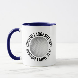 Mug Grand texte BLEU NAVY Combinaison 325g Golfe perso