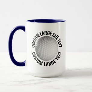 Mug Grand texte BLEU NAVY Combinaison 425g Golfe perso