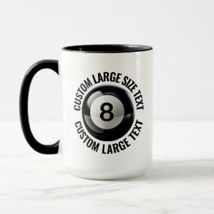 Mug Grand texte Combo BLACK 15oz 8 Ball personnalisé
