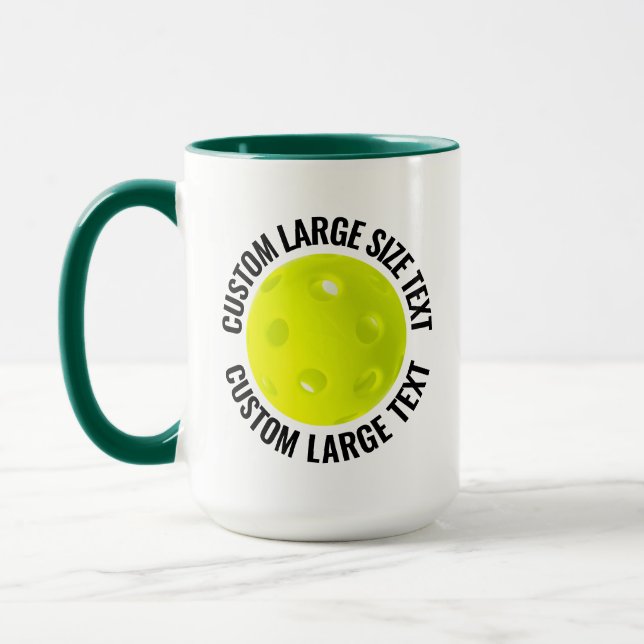 Mug Grand Texte HUN. Combo VERT 15oz Pickleball Person (Gauche)
